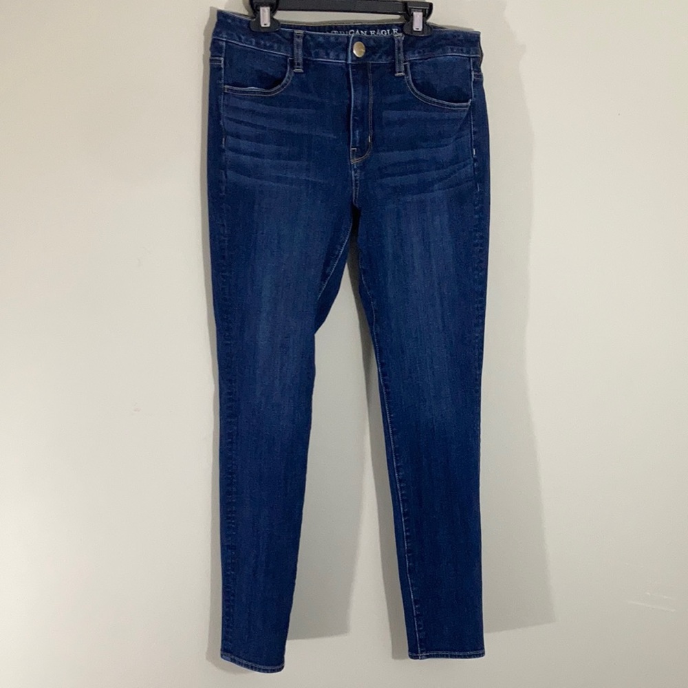 American Eagle High Rise Jegging Blue Jeans 360 Flex Women’s Size 8
